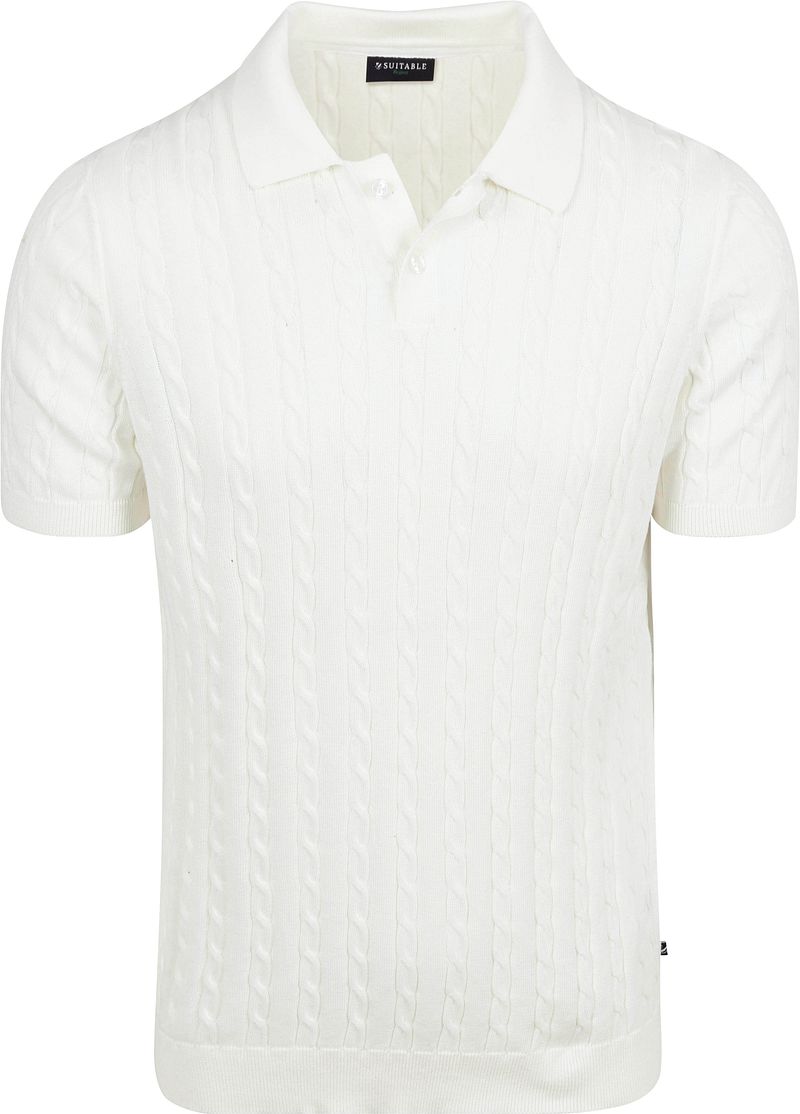 Suitable Respect Polo Knit Cable Ecru