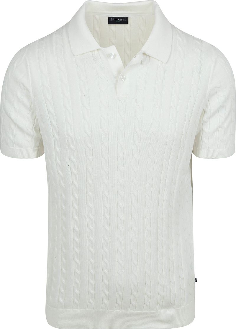 Suitable Respect Polo Knit Cable Ecru
