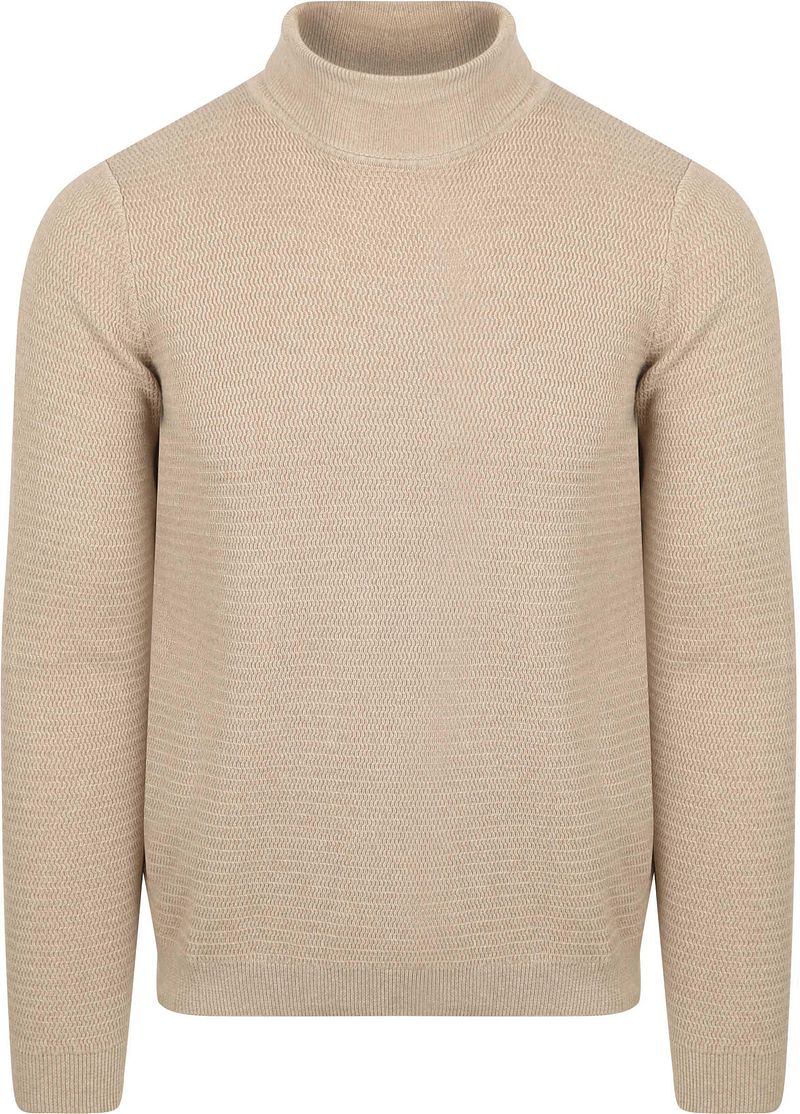 Suitable Rollkragenpullover Structure Melange Sand - Größe XXL günstig online kaufen