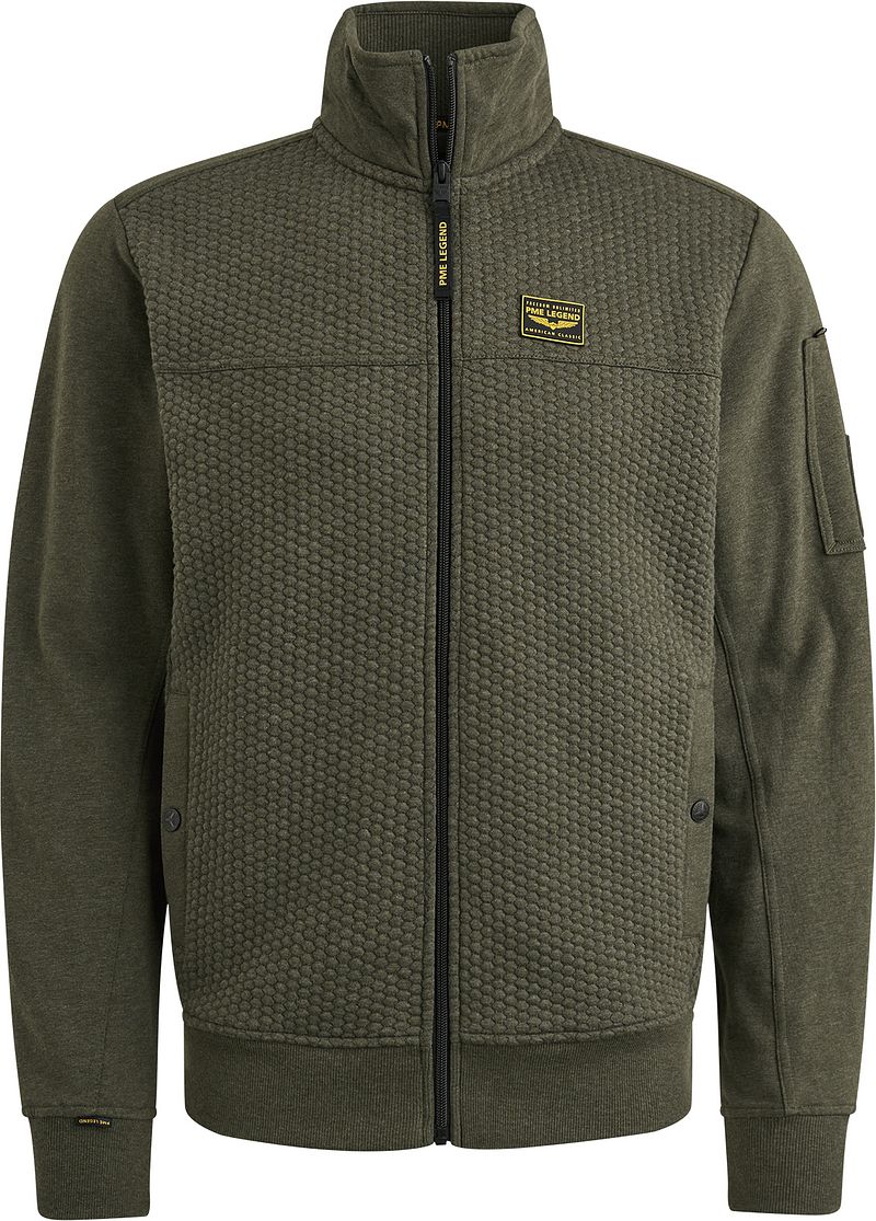 PME Legend Strickjacke Jacquard Interlock Beluga Grün - Größe XL günstig online kaufen