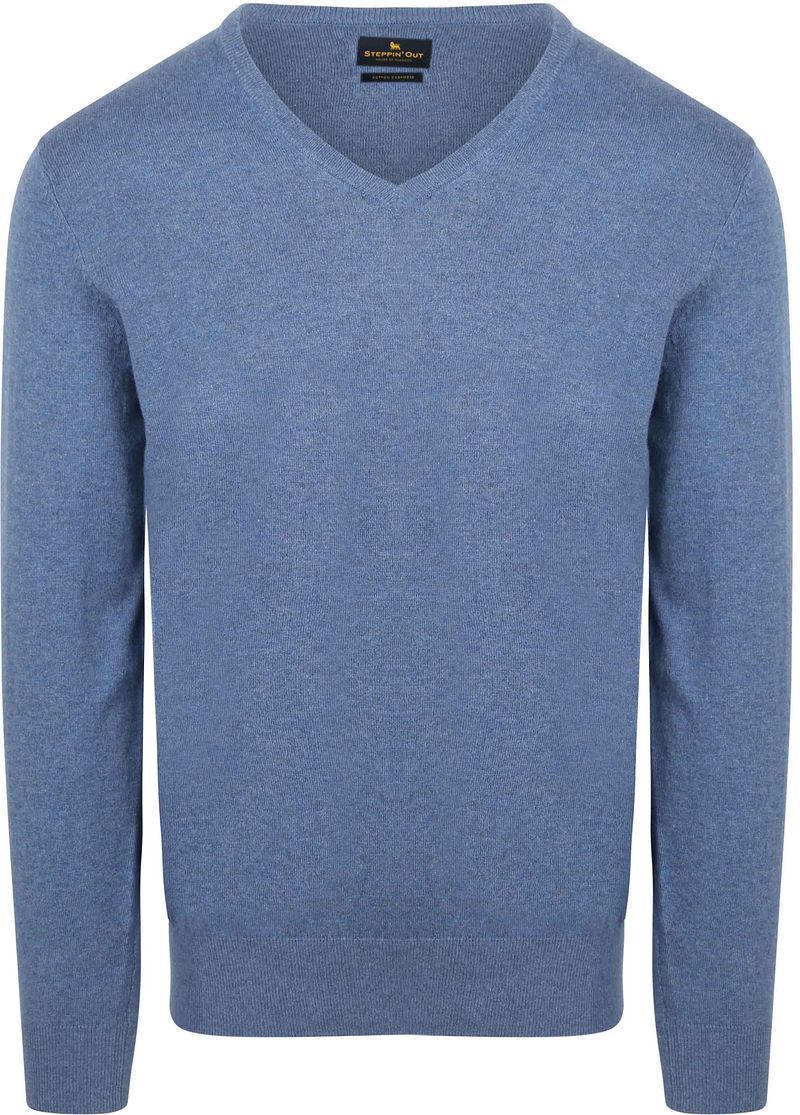 Steppin' Out Pullover Cotton Cashmere V-Ausschnitt Indigo Blau - Größe XL günstig online kaufen