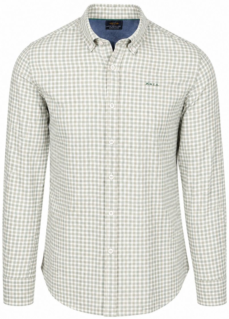 New zealand auckland NZA Overhemd BD Clive Twill Check Ranger Groen