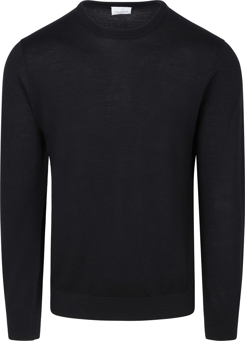 Profuomo Pullover Merinowol Zwart