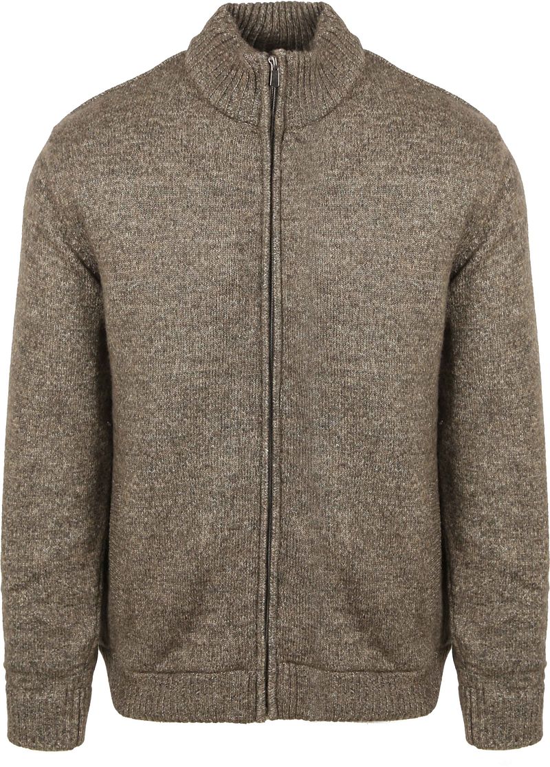 Steppin' Out Strickjacke Melange Grün Braun - Größe M günstig online kaufen