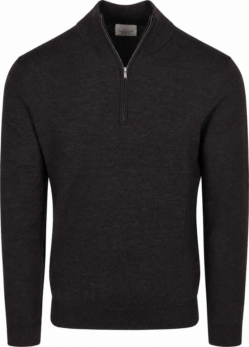 Profuomo Half Zip Pullover Merinowolle Dunkelbraun - Größe XXL