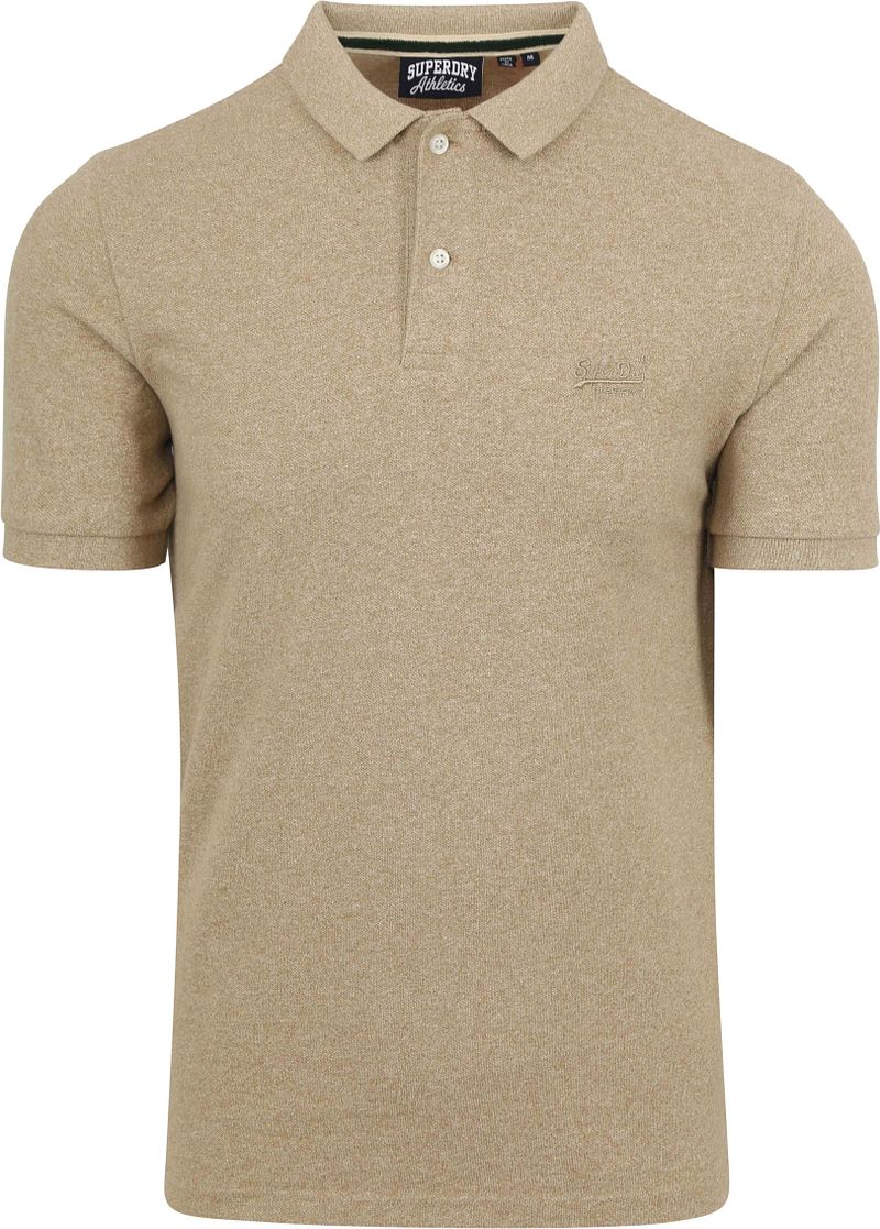 Superdry Classic Poloshirt Beige meliert - Größe XXL