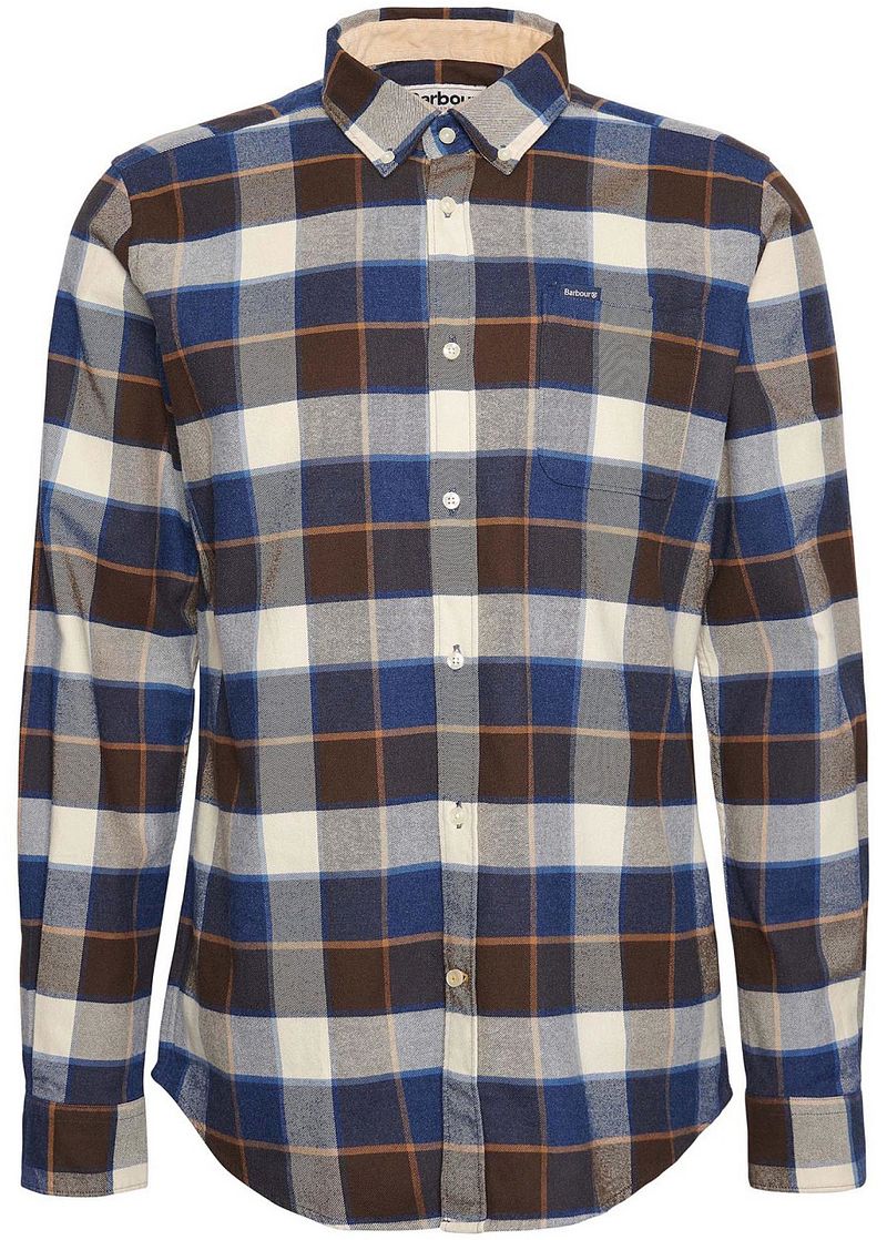 Barbour Valley Hemd Karo Braun Blau - Größe S günstig online kaufen