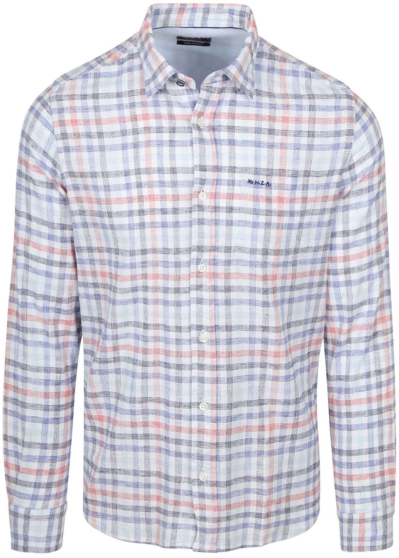 New zealand auckland NZA Shirt Picton Linnen Blend Ruit Multicolour