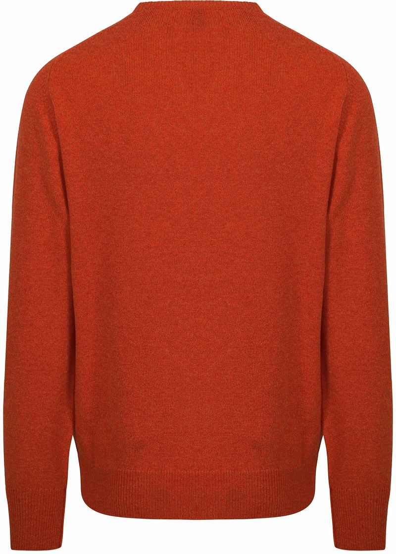 William Lockie V-Auschnitt Pullover Lammwolle Ember Orange - Größe M günstig online kaufen