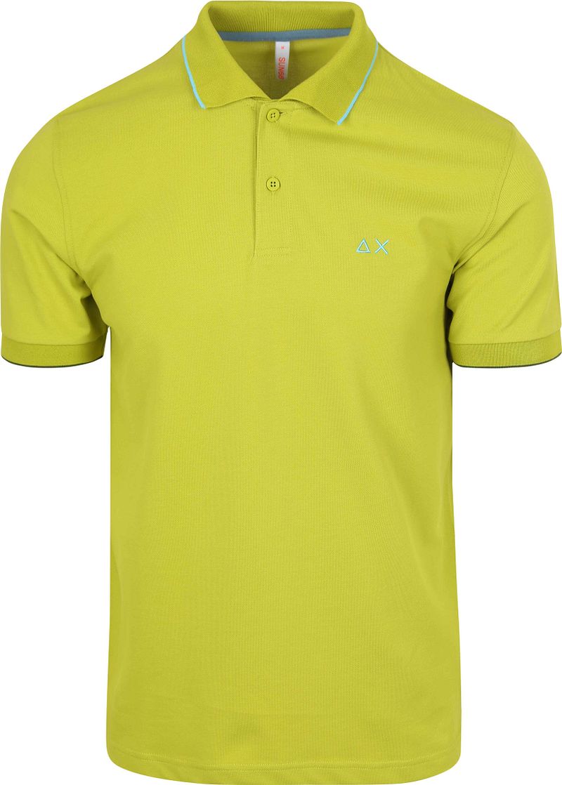 Sun68 Poloshirt Small Stripe Collar Lichtgroen