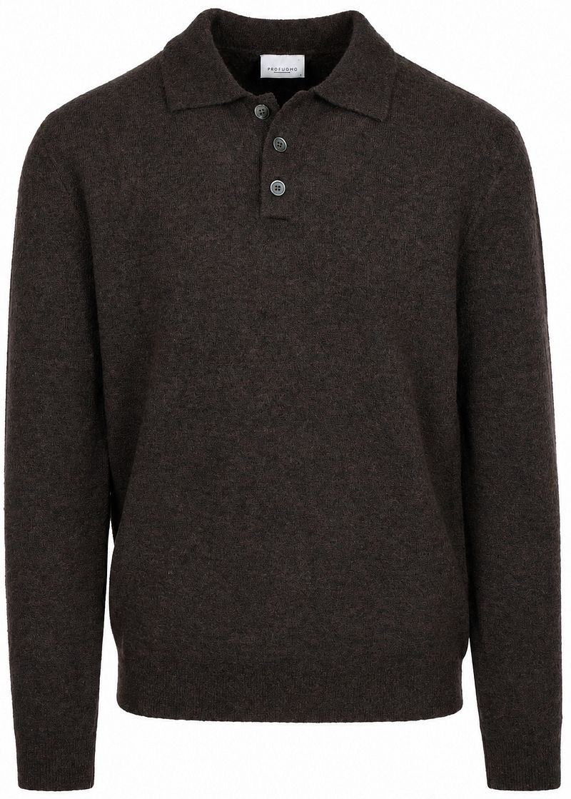 Profuomo Longsleeve Poloshirt Brown - Größe XXL