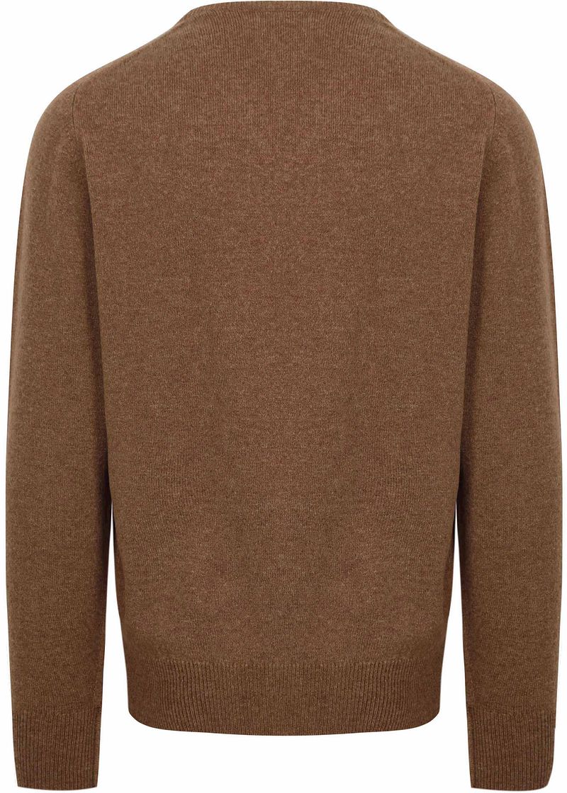 William Lockie V-Ausschnitt Pullover Lammwolle Driftwood - Größe M günstig online kaufen