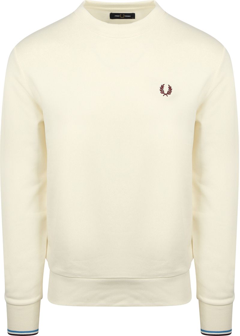 Fred Perry Sweater Logo Ecru - Größe M günstig online kaufen