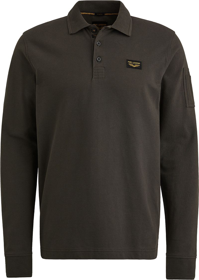 PME Legend American Classic Longsleeve Poloshirt Beluga - Größe XXL günstig online kaufen
