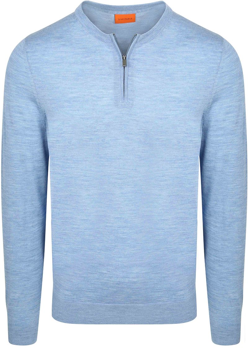 Suitable Crew Zip Merino Lichtblauw