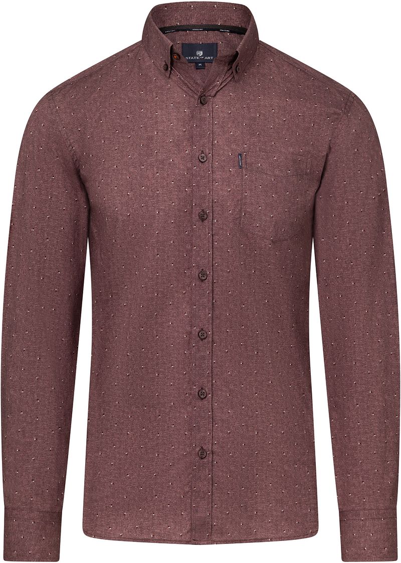 State Of Art Hemd Druck Burgundy  - Größe 3XL günstig online kaufen