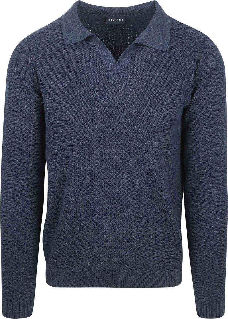 Suitable Pullover Riva Structure Melange Marine - Größe L