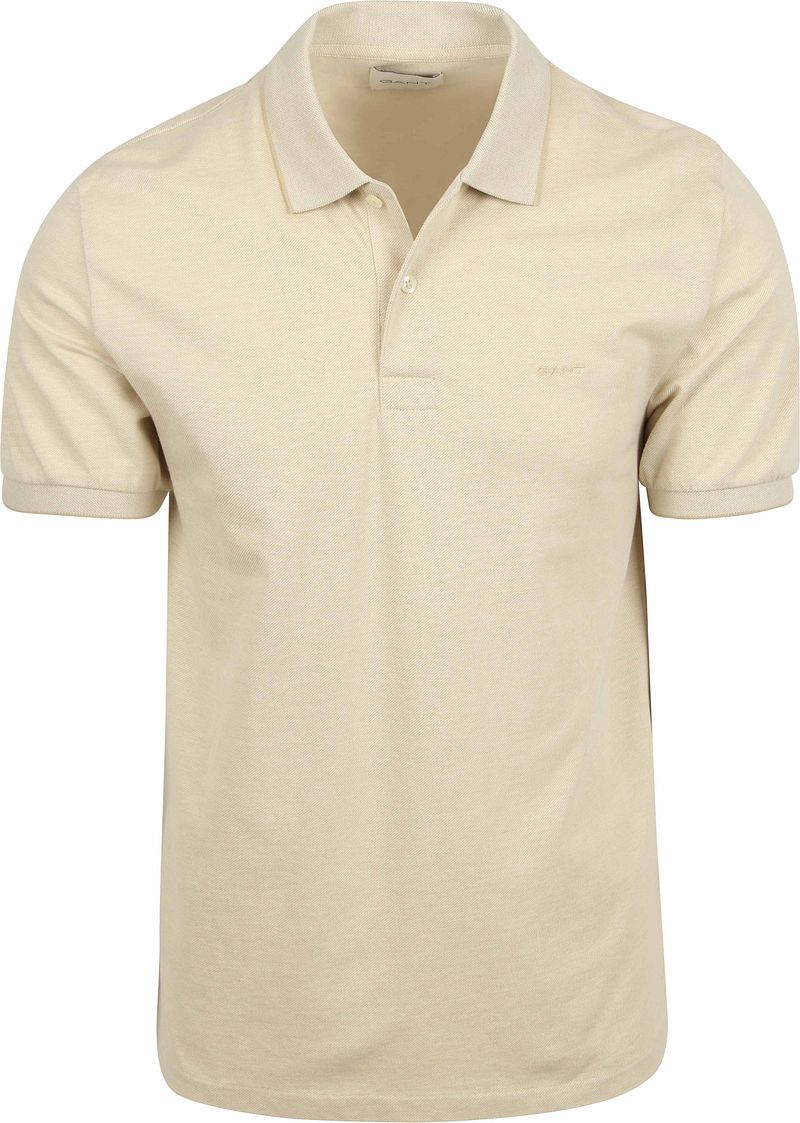 Gant 2Tone Piqué Poloshirt Ecru - Größe L günstig online kaufen