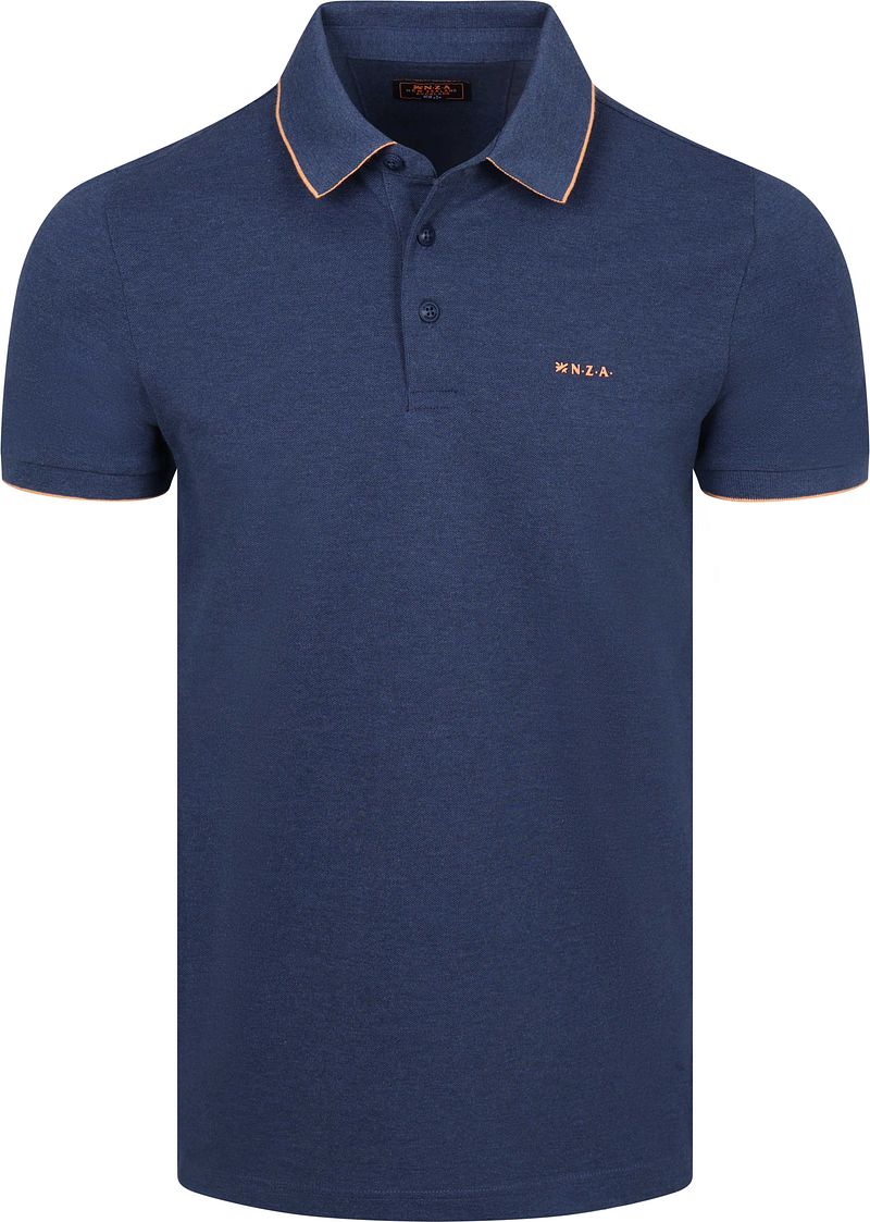 New zealand auckland NZA Polo Henley Piqu&eacute; Navy Sky