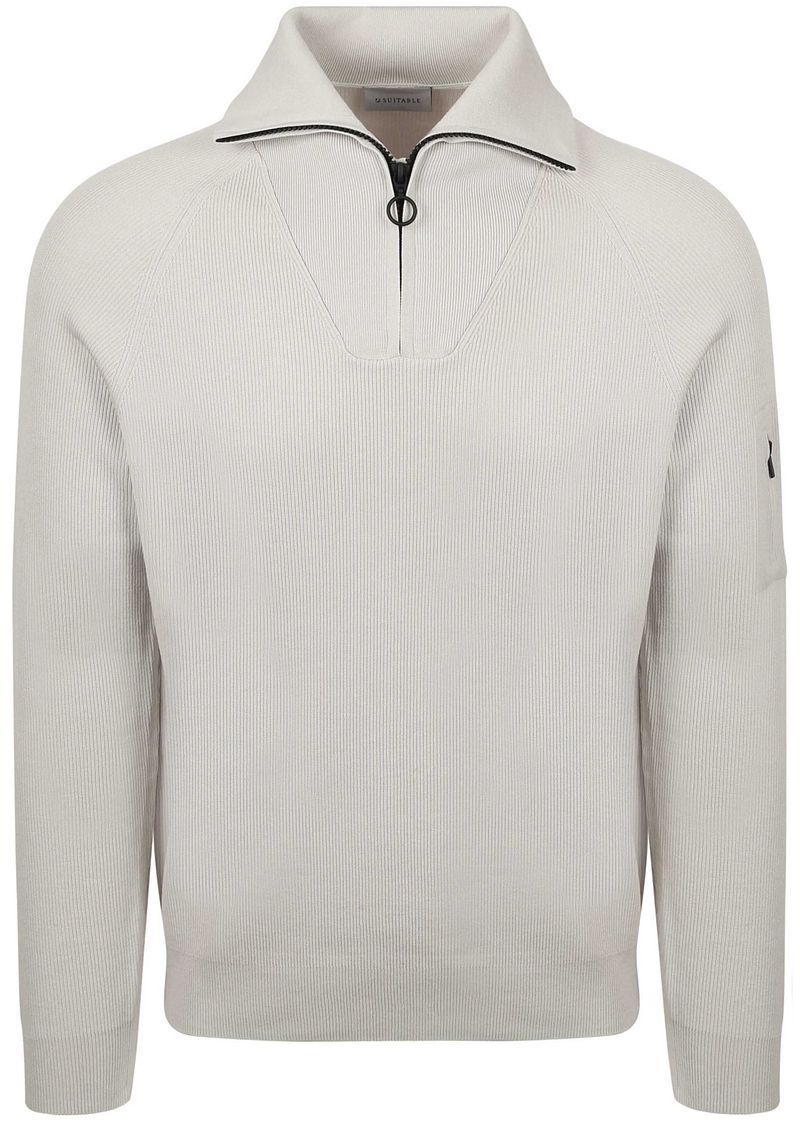 Suitable Half Zip Trui Tias Cooldry Knit Greige - Größe XL