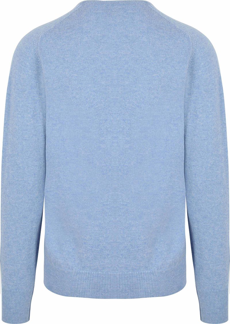 William Lockie V-Ausschnitt Pullover Lammwolle Hellblau - Größe L günstig online kaufen