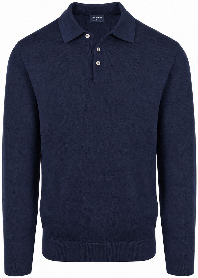 Olymp Longsleeve Poloshirt Wol Navy