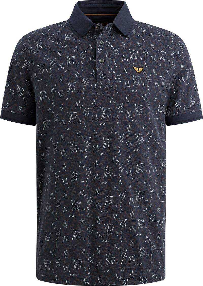 PME Legend Poloshirt Piqué Bedruckt Marine - Größe XXL