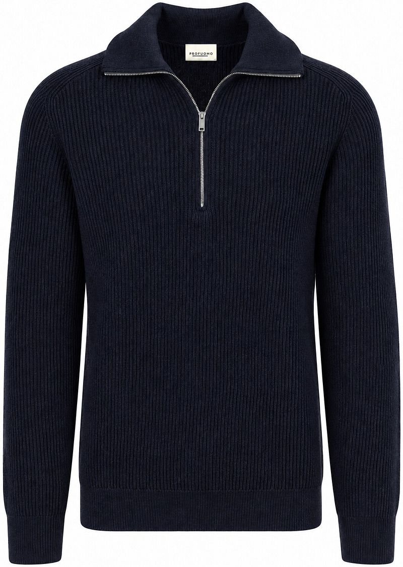 Profuomo Half Zip Pullover Wool Navy - Größe XL
