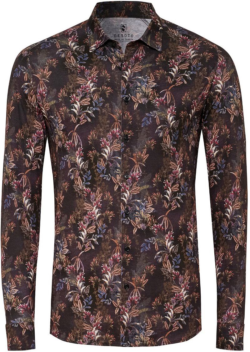 DESOTO Hemd Raw-Umber-Jungle-Druck Braun - Größe 3XL