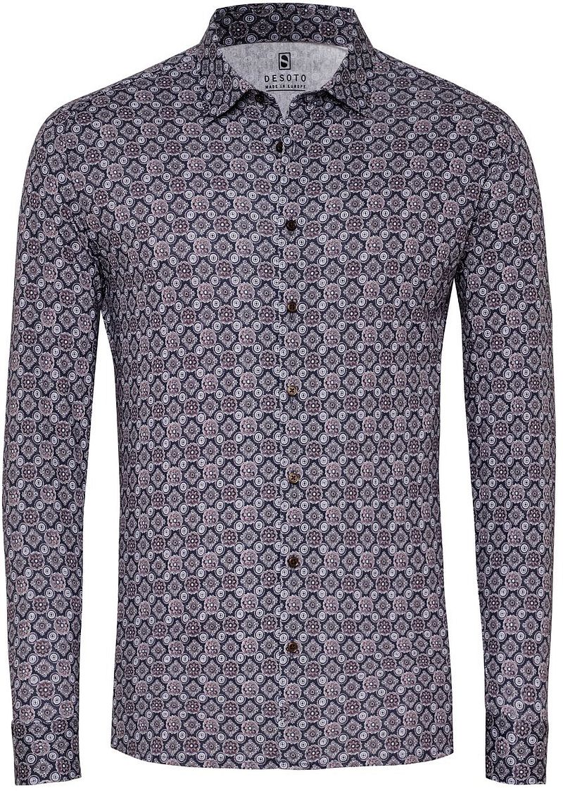 DESOTO Hemd Timeless Elegance Druck Dunkelblau  - Größe XL günstig online kaufen