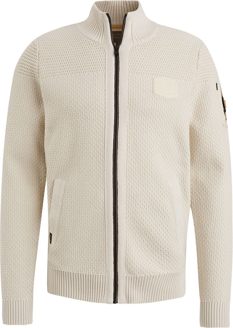 PME Legend Strickjacke Knitted Structure Ecru - Größe XXL günstig online kaufen
