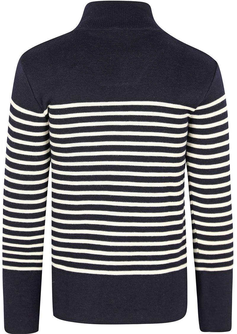 Armor-Lux Camionneur Half Zip Pullover Wolle gestreift Navy - Größe XL günstig online kaufen