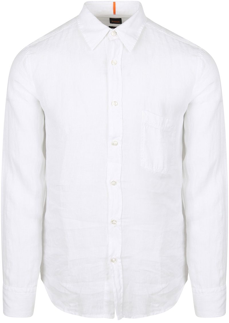 BOSS Relegant Hemd Leinen Weiß - Größe XL günstig online kaufen