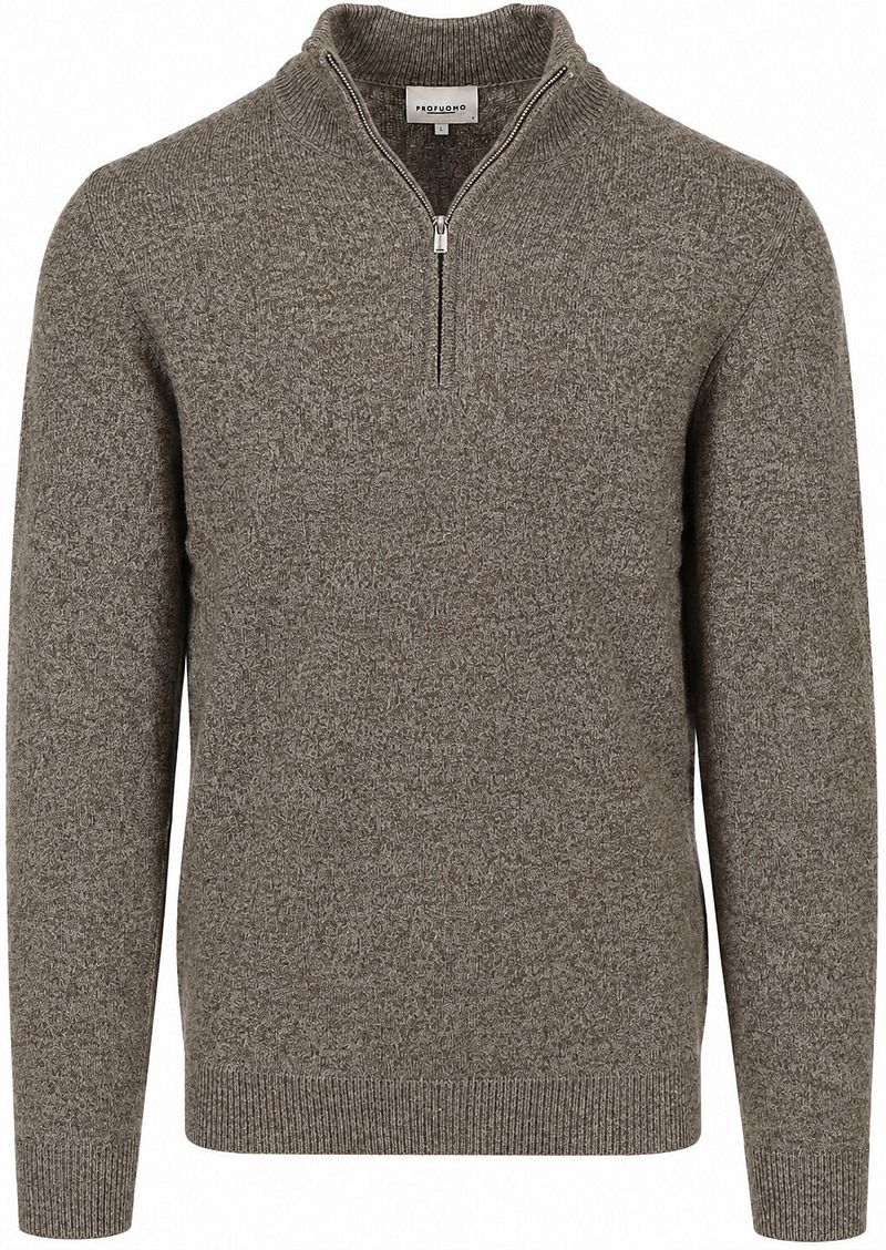 Profuomo Half Zip Pullover Woolblend Grün - Größe XXL