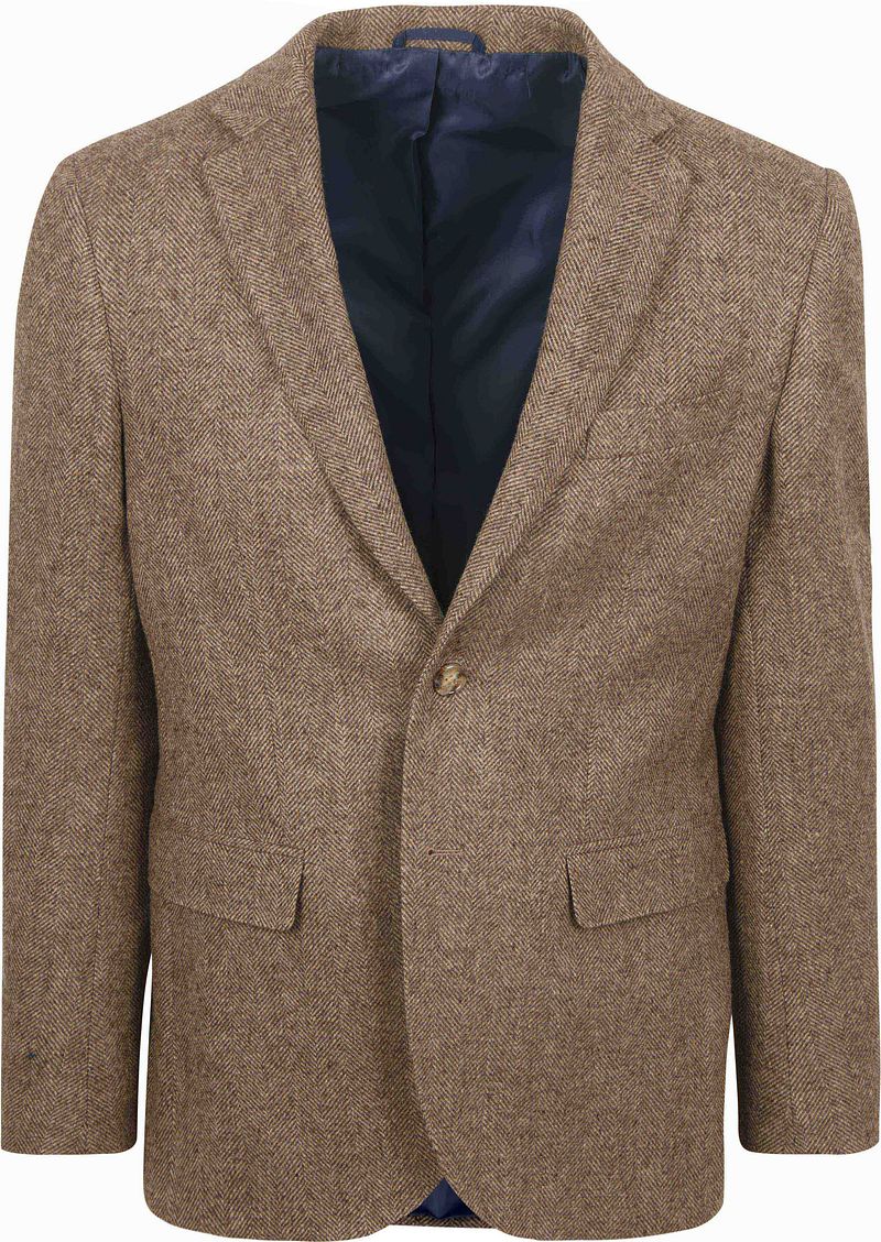 Suitable Blazer Herringbone Merinowolle Hellbraun - Größe 48