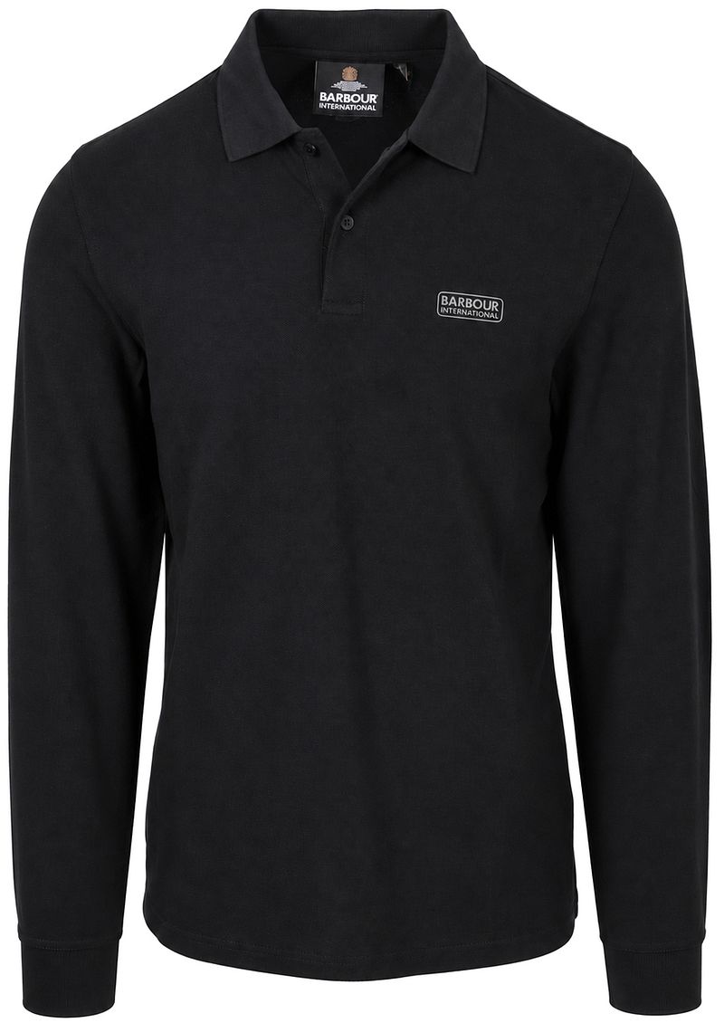 Barbour International Longsleeve Piqu&eacute; Poloshirt Zwart