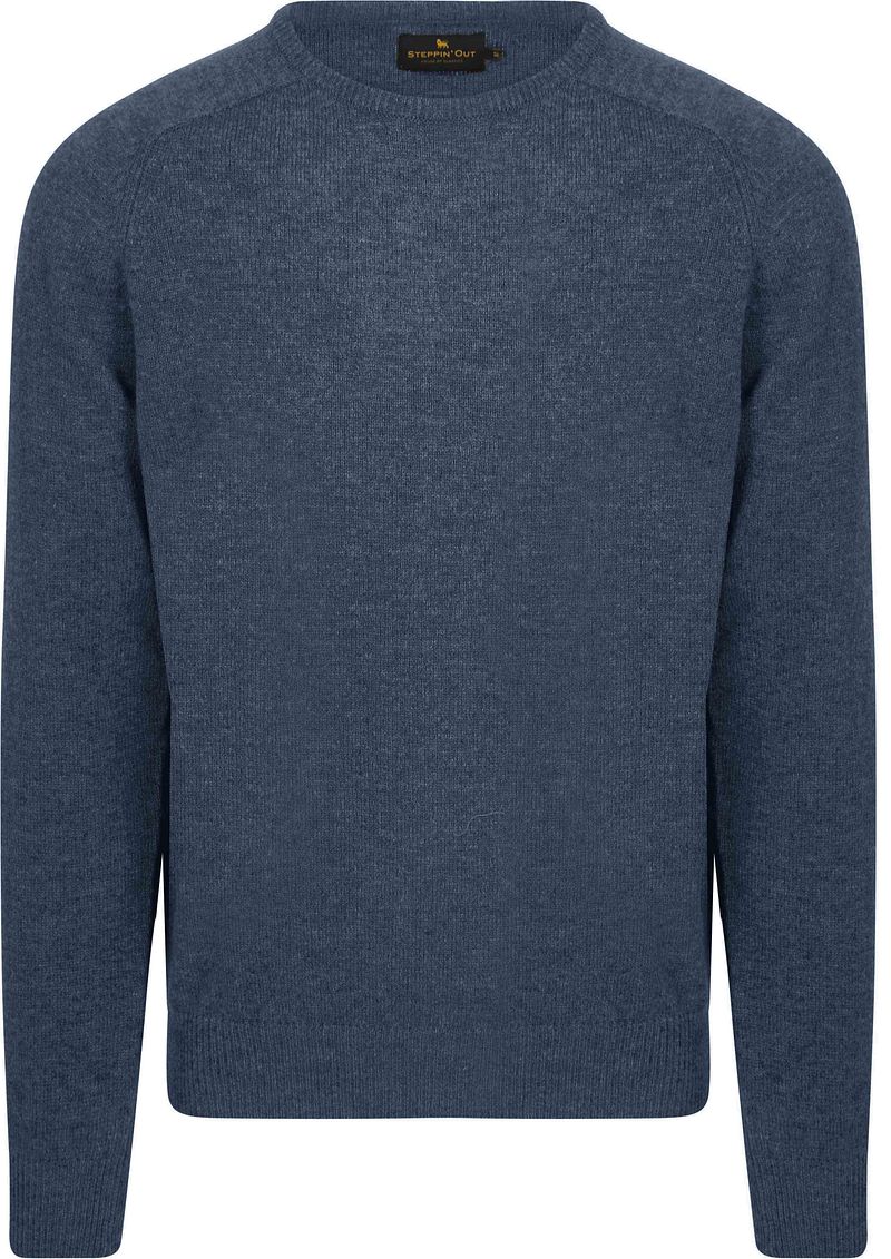 Steppin' Out Pullover Lammwolle Mittelblau - Größe 3XL