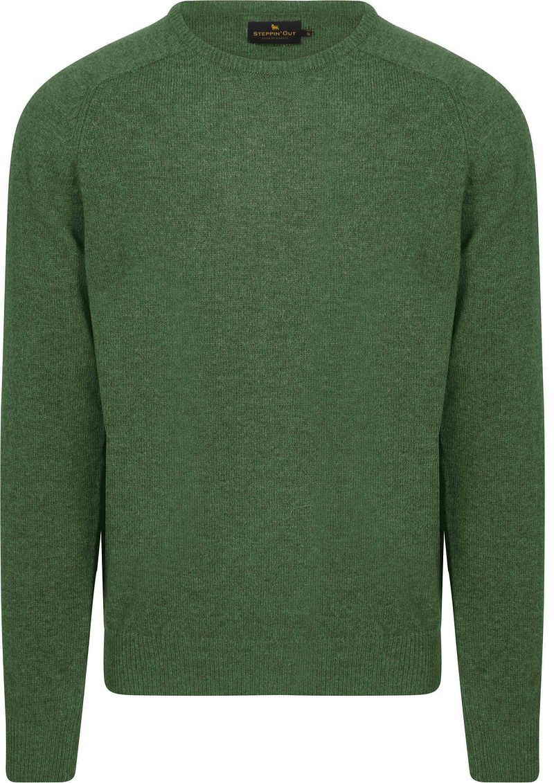 Steppin' Out Pullover Lammwolle Mittelgrün - Größe XXL