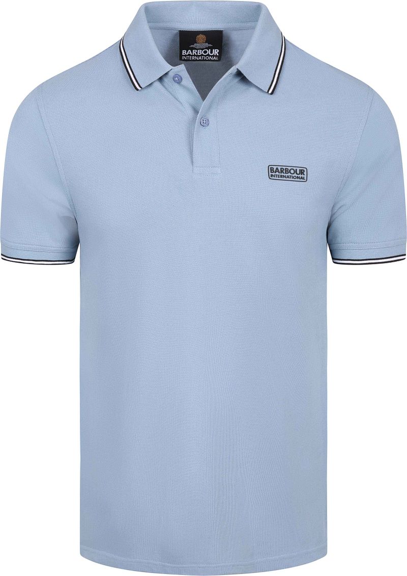 Barbour International Piqu&eacute; Poloshirt Evan Tipped Blauw