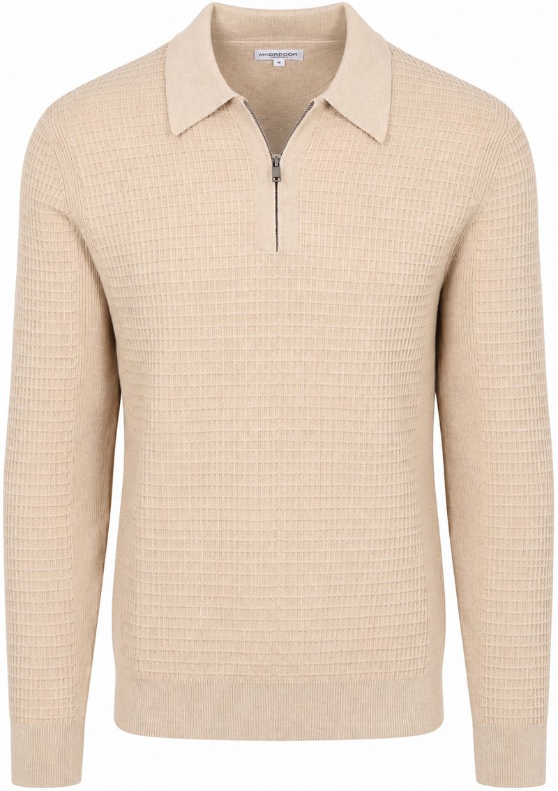 McGregor Half Zip Poloshirt Knitted Structure Sand