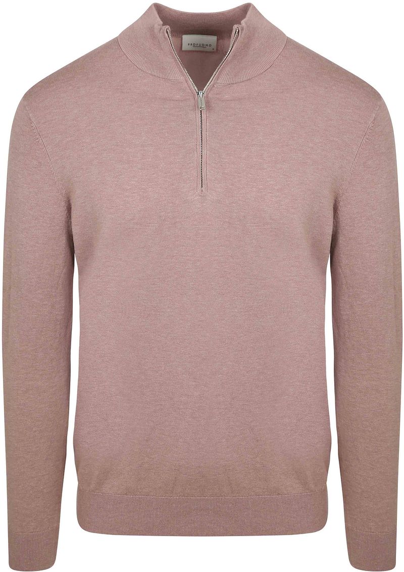 Profuomo Half Zip Pullover Luxury Basic Roze