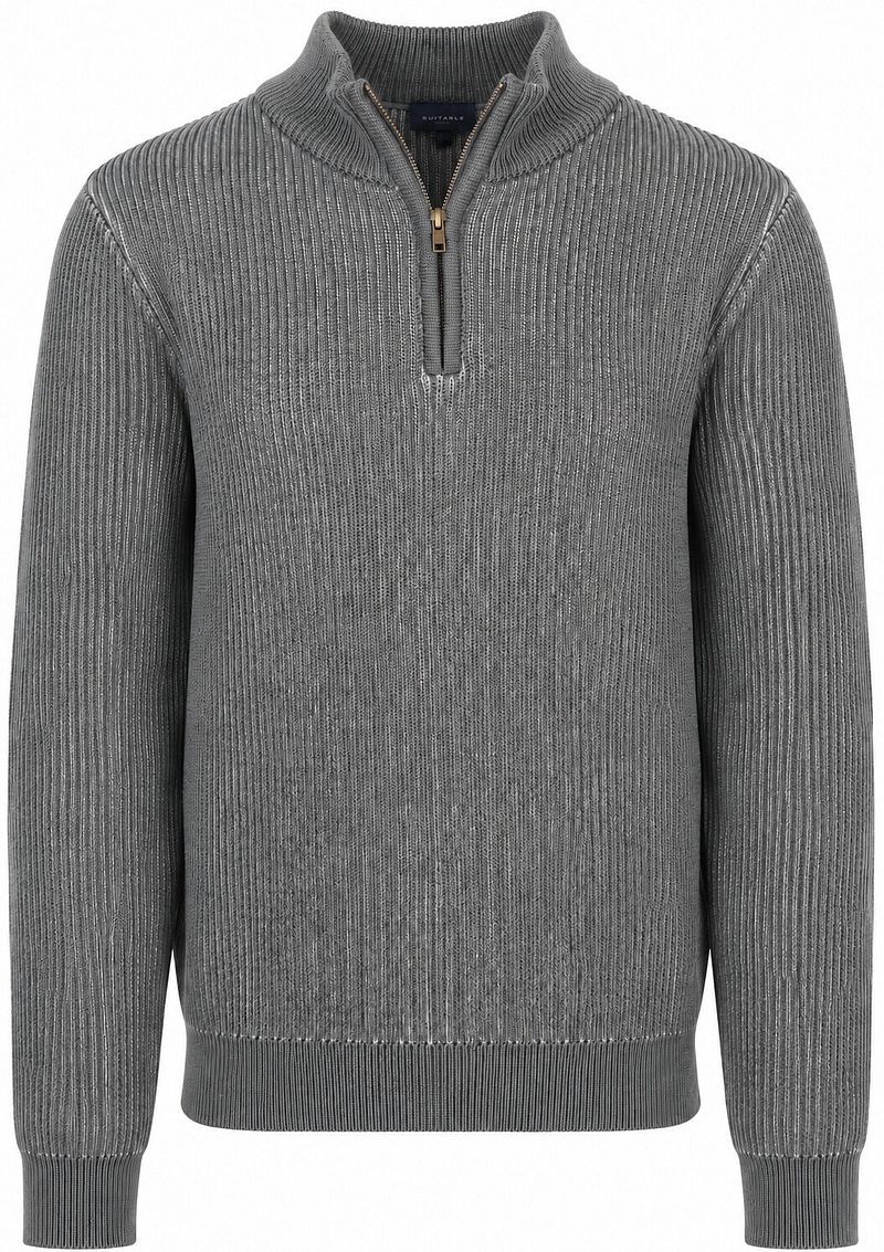 Suitable Bico Half Zip Trui Grijs