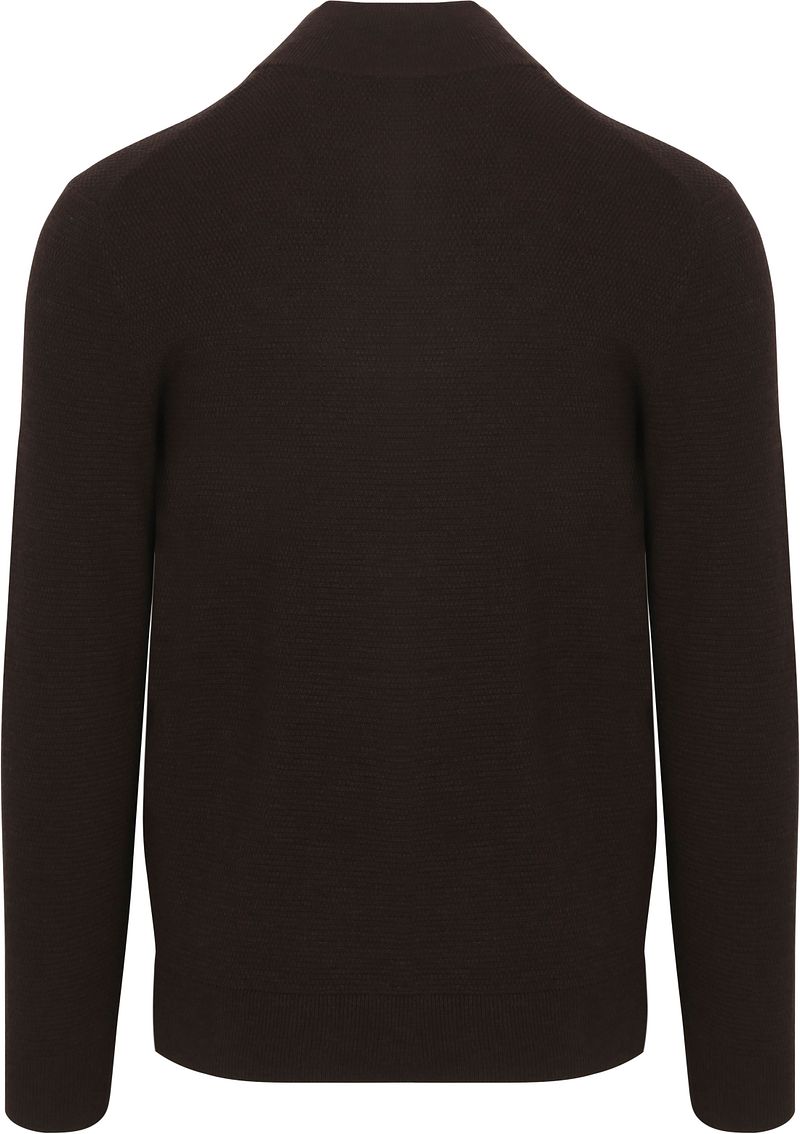 Profuomo Half Zip Pullover Structure Braun - Größe L günstig online kaufen