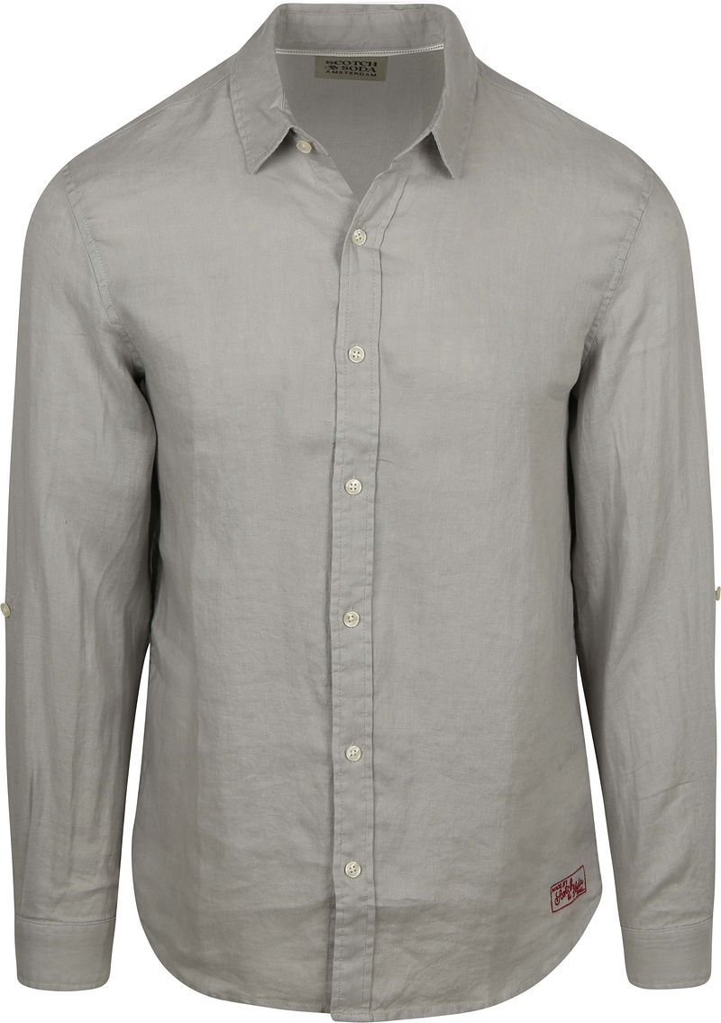 Scotch and Soda Linnen Core Overhemd Grijs