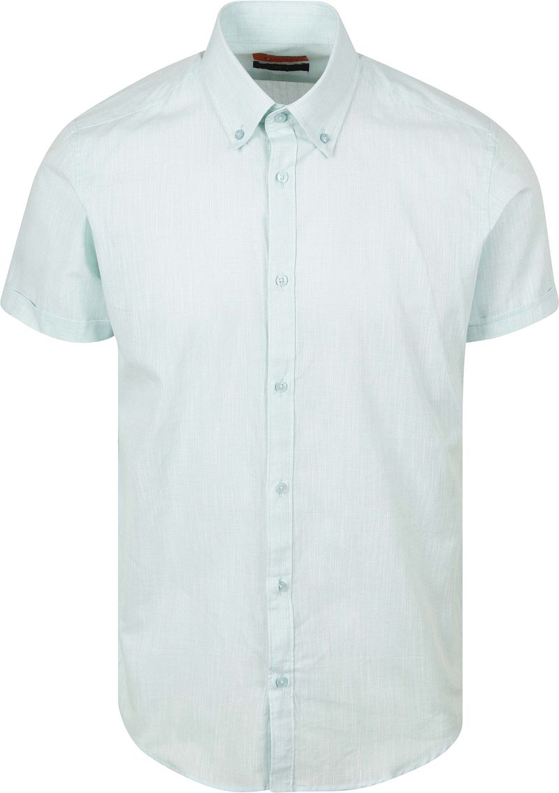 Suitable Kurzarm Hemd Cotton Slub Hellgrün - Größe M