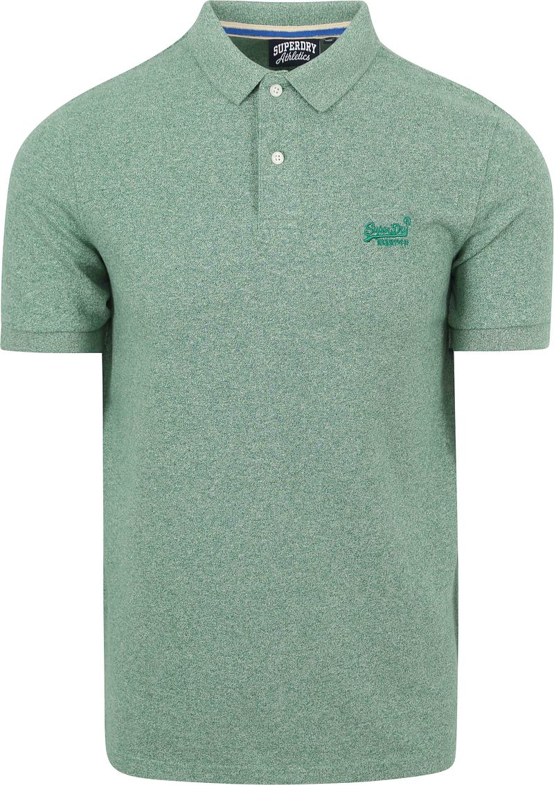 Superdry Piqué Poloshirt Melange Grün - Größe Xxl