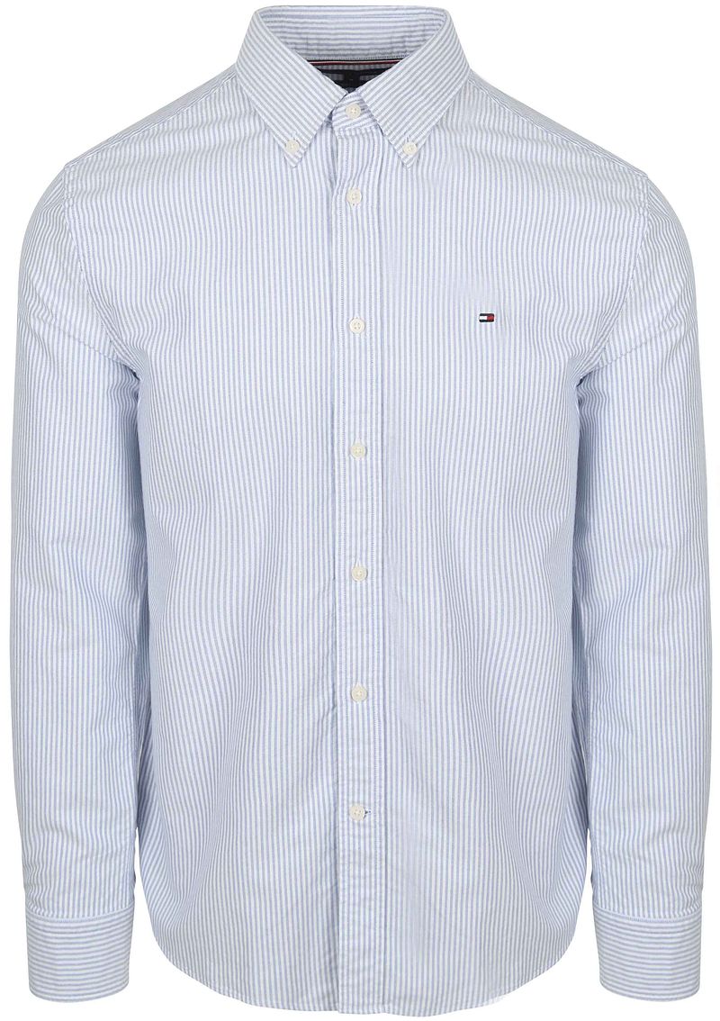 Tommy Hilfiger Oxford Overhemd Streep Lichtblauw