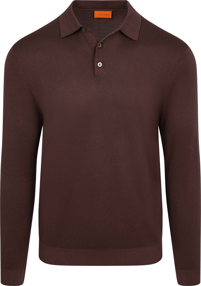 Suitable Compact Cotton Poloshirt Bordeaux