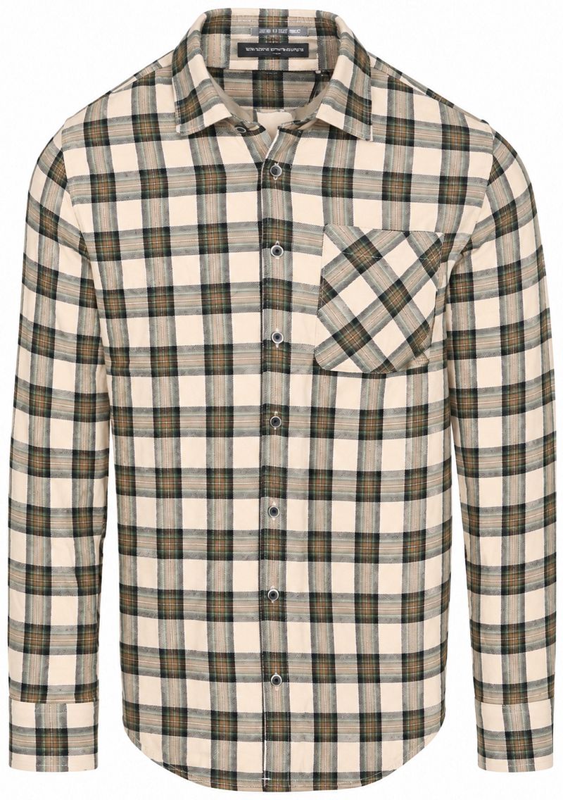 No Excess Overhemd Yarn Dyed Check Beige