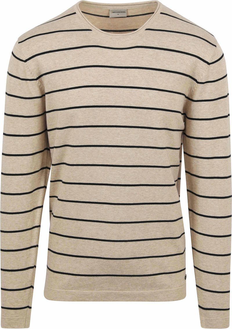 No Excess Pullover Beige gestreift - Größe XXL